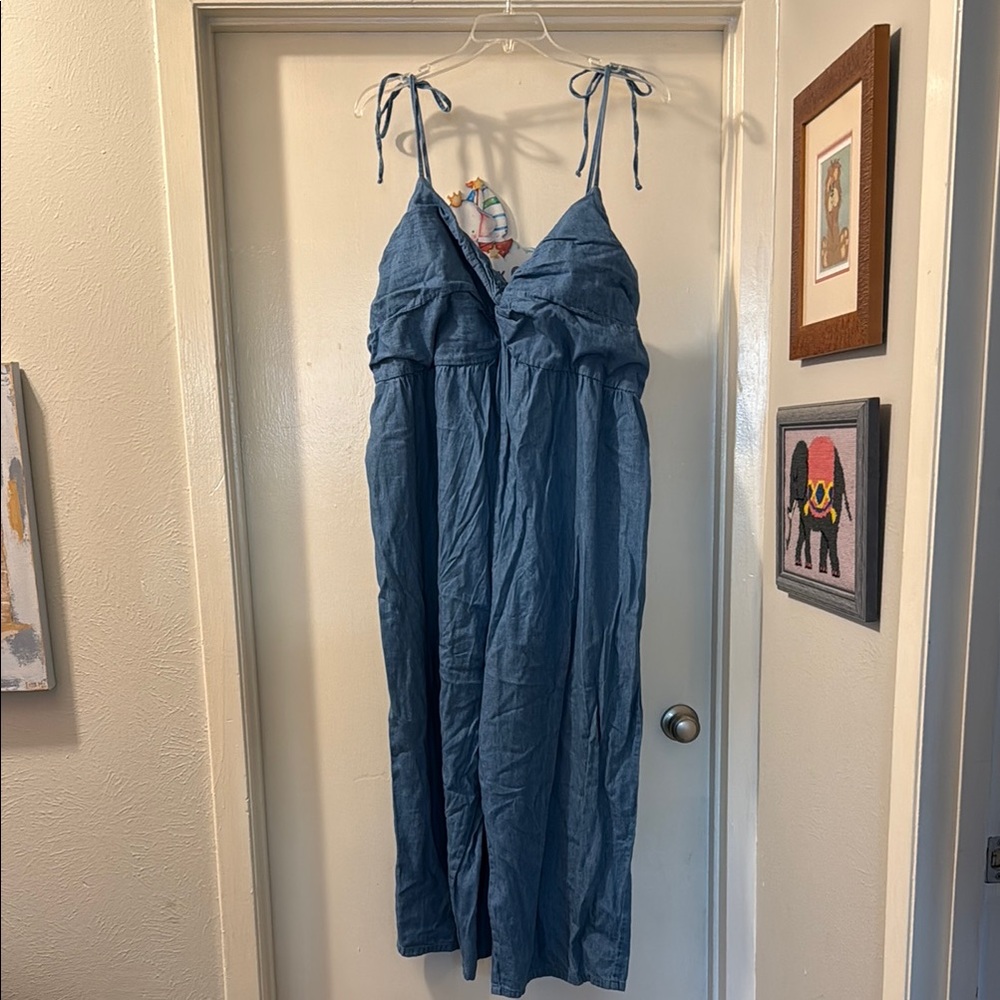 Blue Spaghetti Strap Jumpsuit